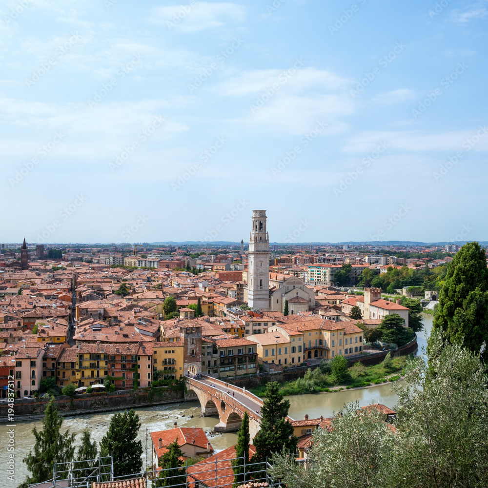 Cityscape of Verona city, Italy
