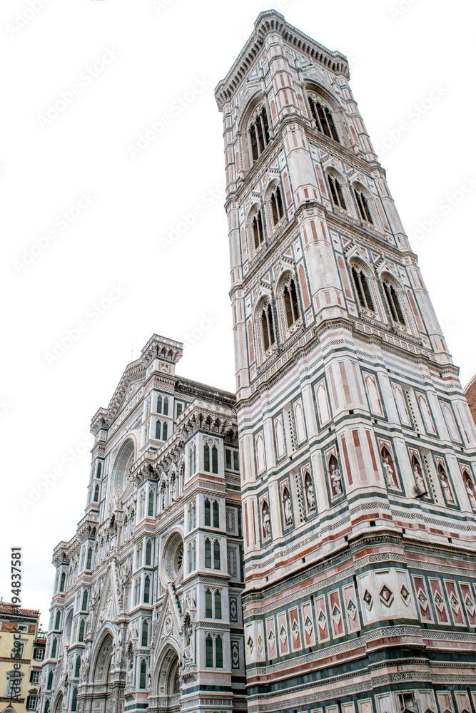 Florence's Cathedral, the Duomo isolated on white, Italy