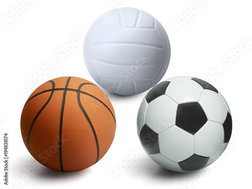 Volleyball. ball and basketball isolated on a white background