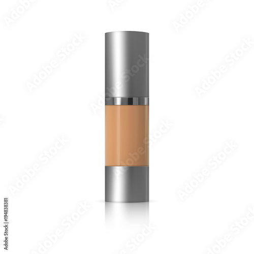 Realistic 3d package of cosmetics for cream, whey, foundation, BB. Tube with dispenser