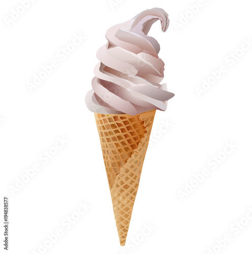 Ice cream in a waffle cone