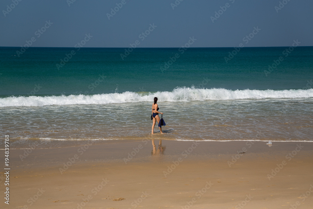 Girl on Hat Na Tai (Natai) beach