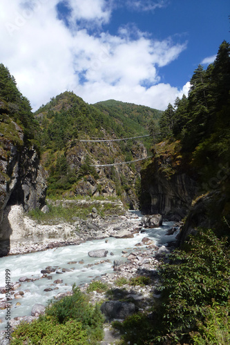 The Hillary bridge, Everest Base Camp trek, Nepal