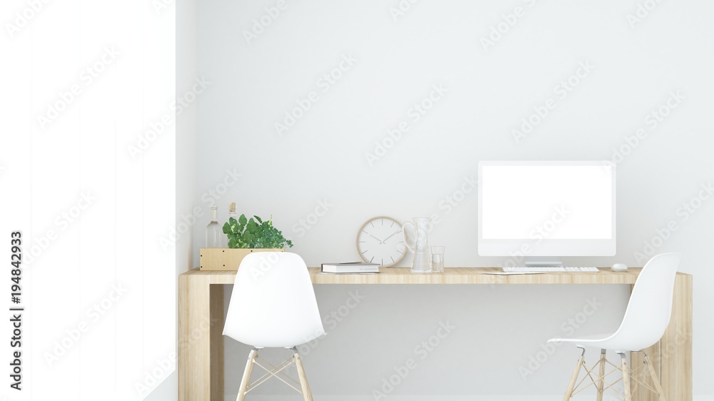 Work space interior background - 3d rendering minimal japanese Work space interior background - 3d rendering minimal japanese