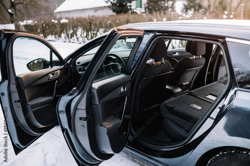 Modern car interior background. Modern car interior background.