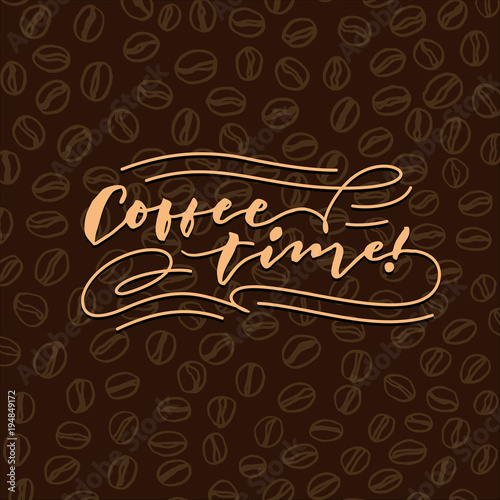 coffee time 1 vintage hand lettering typography poster