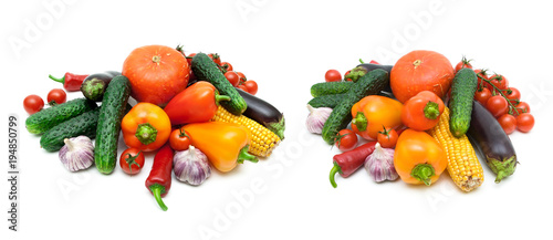 Fototapeta Naklejka Na Ścianę i Meble -  fresh vegetables isolated on white background