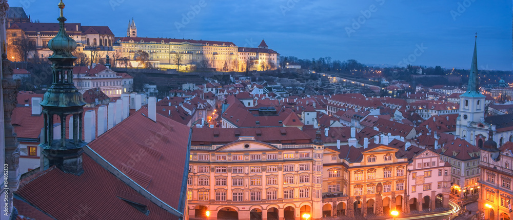 Prague Panorama at Night - Czech Republic