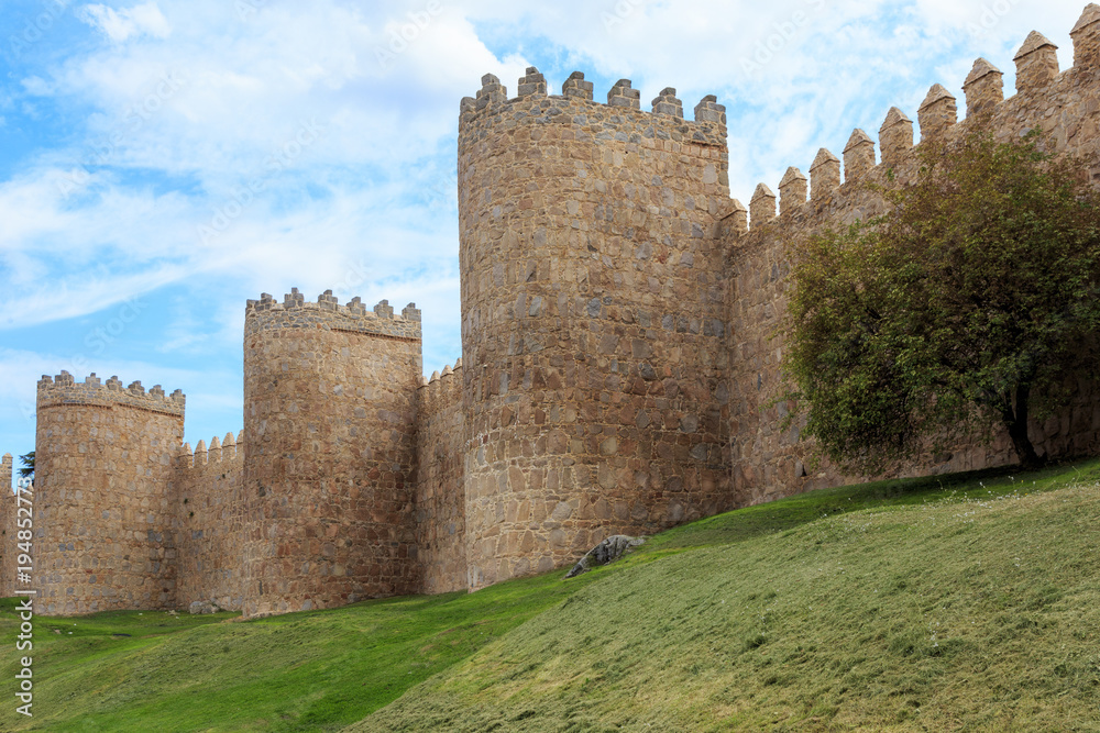 Fortification of the town of Avila in Spain Europe.