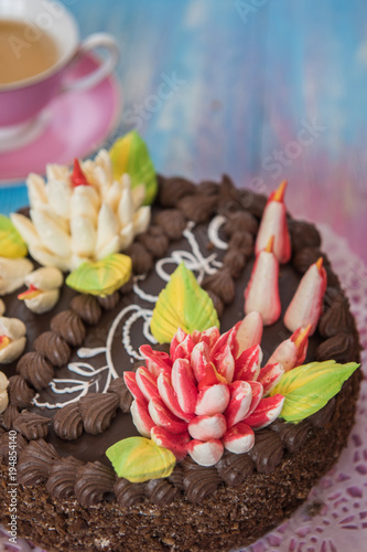 Cake on gradient color back...