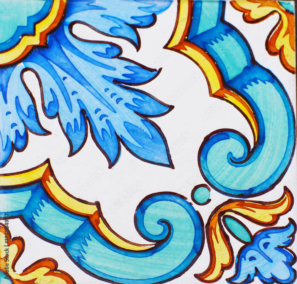 Detail of the traditional tiles from facade of old house. Decorative tiles.Valencian traditional tiles. Floral ornament.
Detail of the traditional tiles from facade of old house. Decorative tiles.Valencian traditional tiles. Floral ornament.
