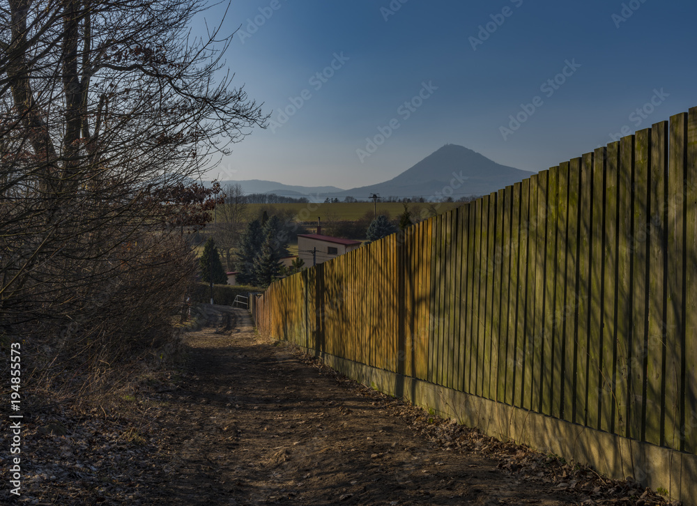 Obraz premium Sunset near Oparno village in winter evening