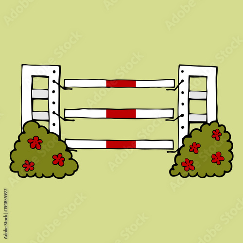 equestrian sport Jumping isolated obstacle vector flat