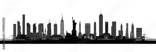 New York City skyline silhouette  vector