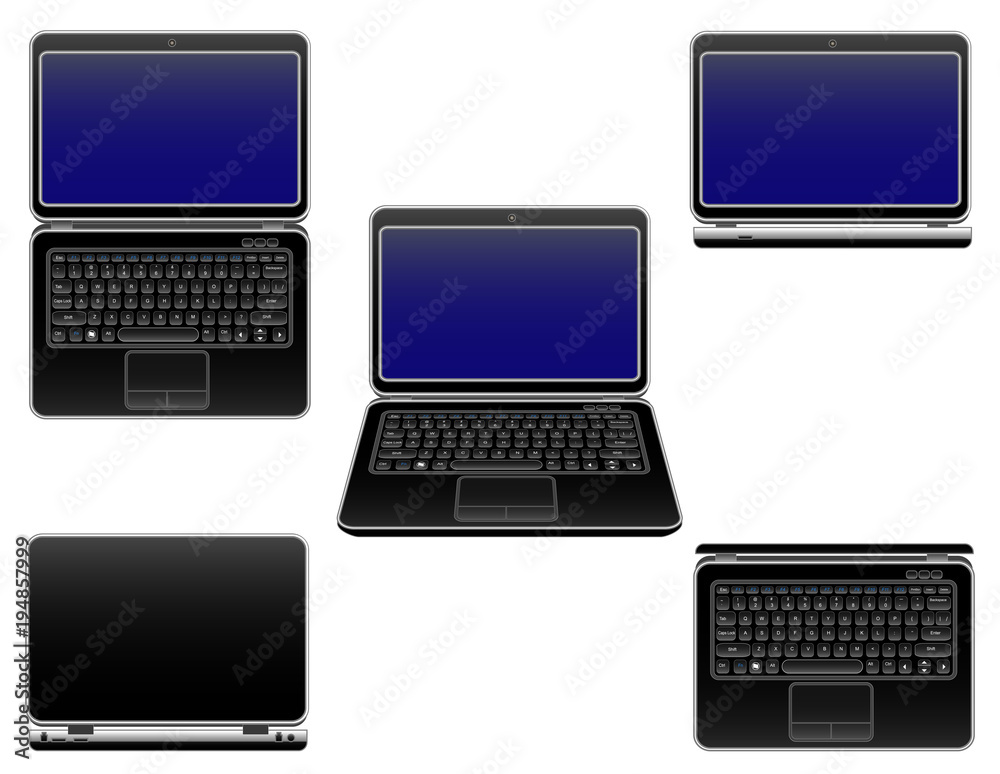 Laptop set, isolated Laptop set, isolated