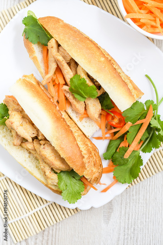 Grilled Vietnamese Chicken Sandwiches (bánh mì)