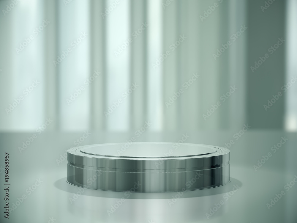 Pedestal for display,Platform for design,Blank product stand.3D rendering. Pedestal for display,Platform for design,Blank product stand.3D rendering.