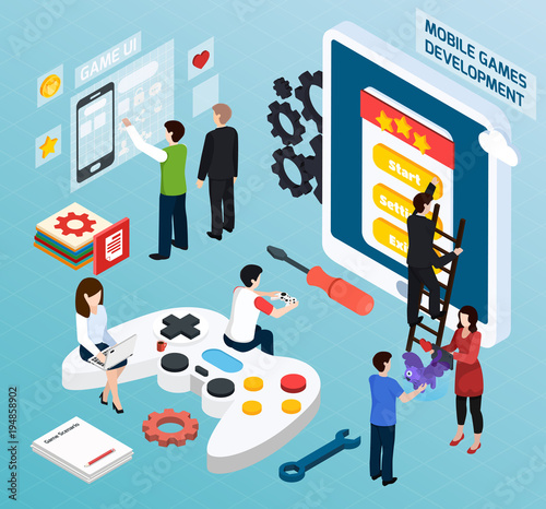 Mobile Games Development Isometric Composition