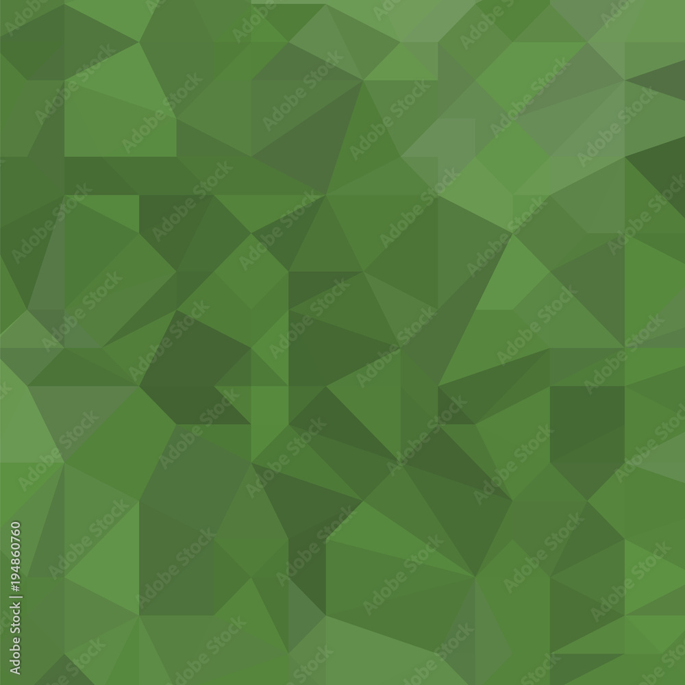 Green Polygonal Background. Triangular Pattern. Low Poly Texture. Abstract Mosaic Modern Design. Origami Style