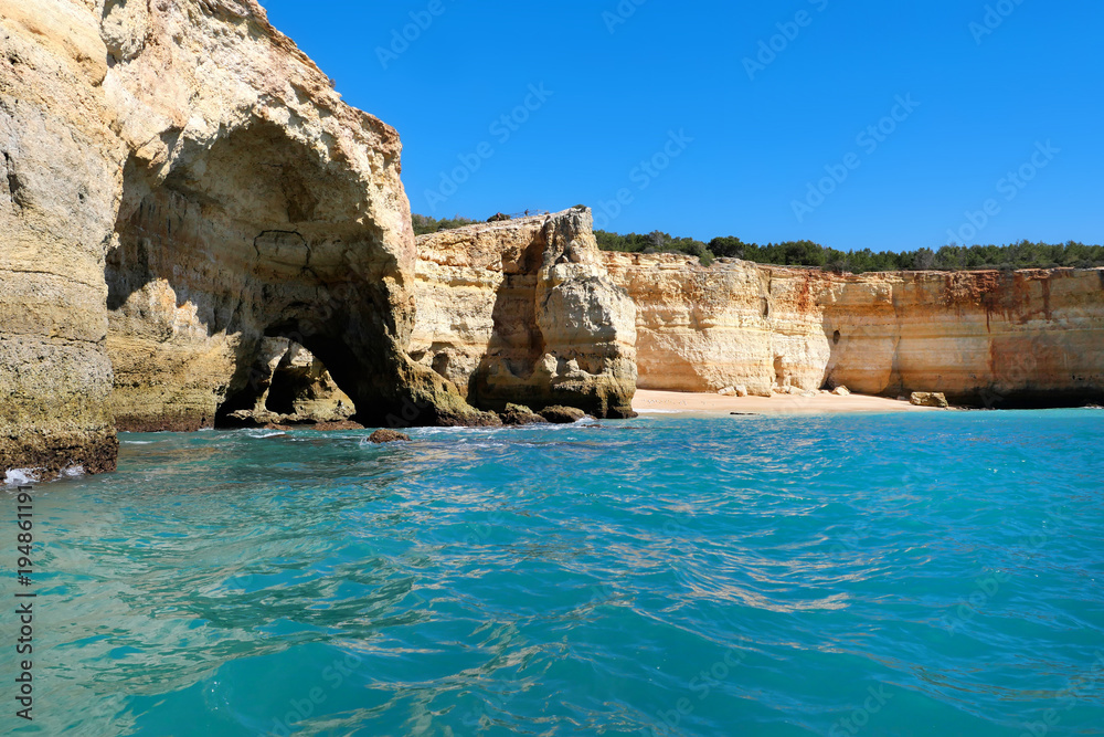 boat trip along the coast in Benagil to grottos and caves, Algarve
