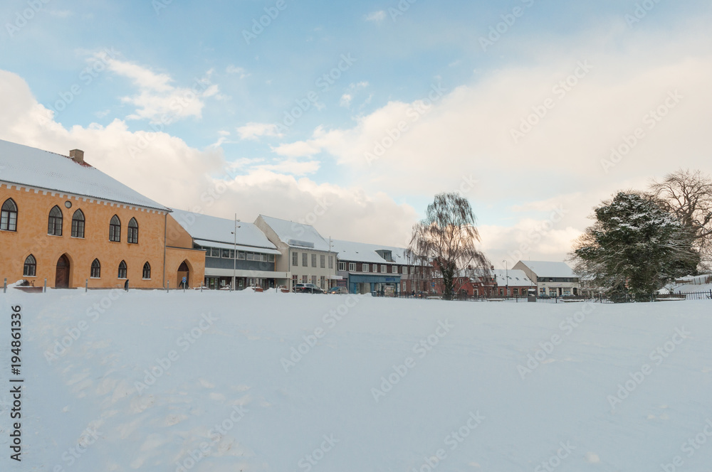 Snowy winter day in Denmark