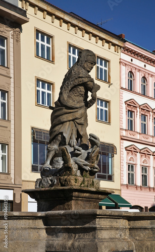 Jupiter fountain at Lower square (Dolni namesti) in Olomouc. Moravia. Czech Republic