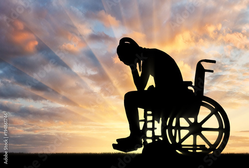 Foto Concept of people with disabilities experiencing grief for the loss of health
