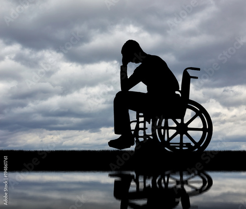 Concept of people with disabilities experiencing grief for the loss of health