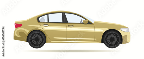 Modern luxury gold car