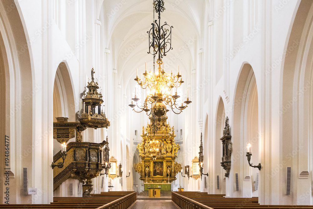Interior of a romano-catholic church in Malmo, Sweden Interior of a romano-catholic church in Malmo, Sweden