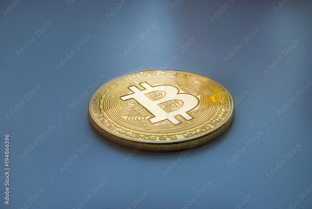 Bitcoin. Golden bitcoin on white background Bitcoin. Golden bitcoin on white background