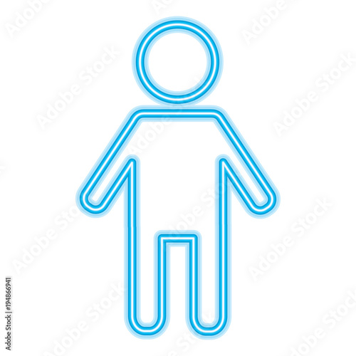 pictogram man male avatar icon vector illustration neon blue design