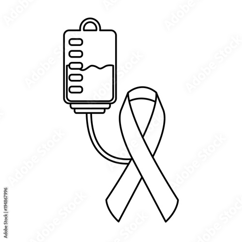 hemophilia plastic blood bag ribbon care vector illustration