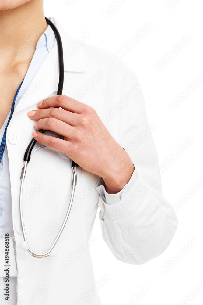 Woman doctor isolated over white background Woman doctor isolated over white background