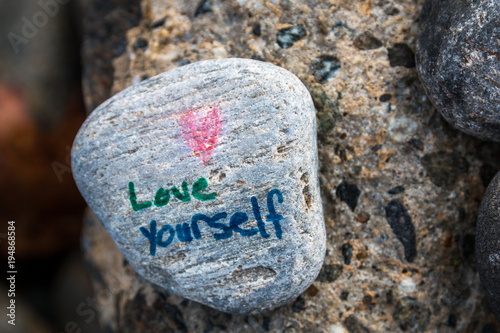 A kind message reminding to love oneself.