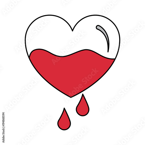 red heart blood drops falling prevention care vector illustration