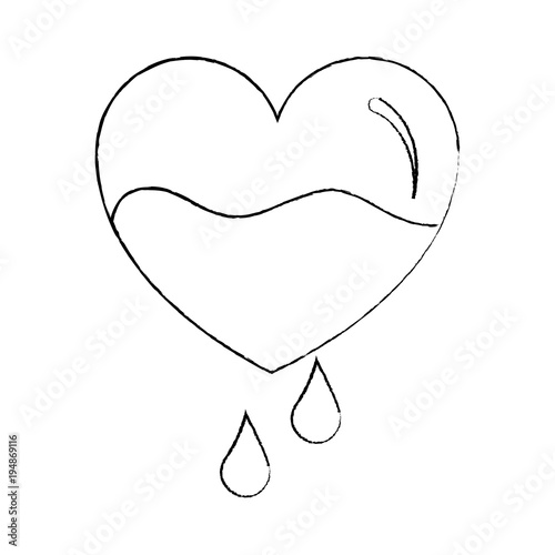 heart blood drops falling prevention care vector illustration
