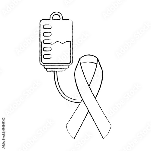 hemophilia plastic blood bag ribbon care vector illustration