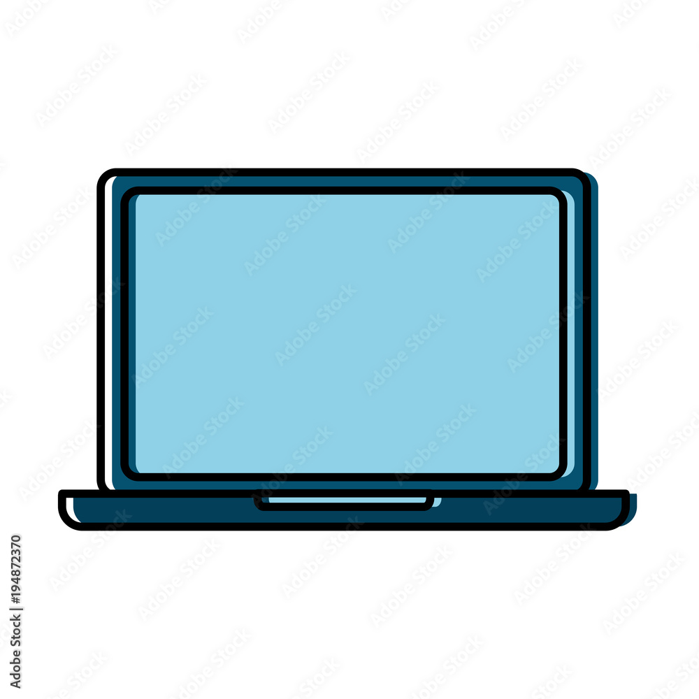 open laptop device wireless technology vector illustration