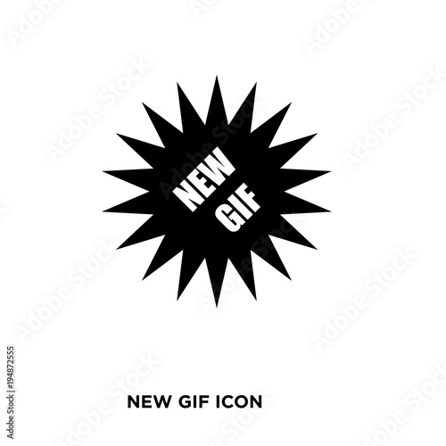 new gif icon,flat vector sign isolated on white background. Simple vector illustration for graphic and web design.