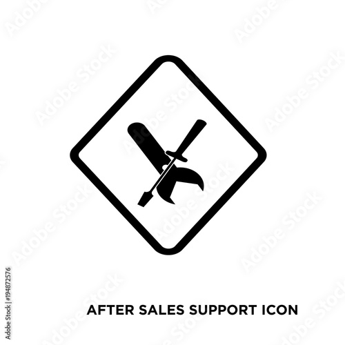 after sales support icon,flat vector sign isolated on white background. Simple vector illustration for graphic and web design.