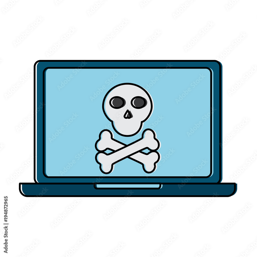 laptop danger virus error problem digital vector illustration laptop danger virus error problem digital vector illustration