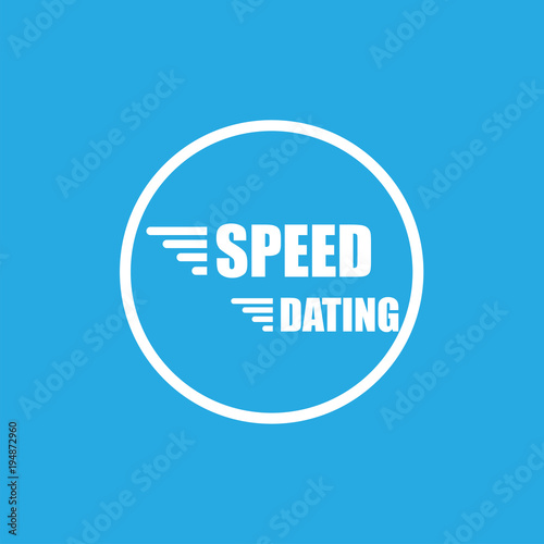 speed dating icon,flat vector sign isolated on blue background. Simple vector illustration for graphic and web design.