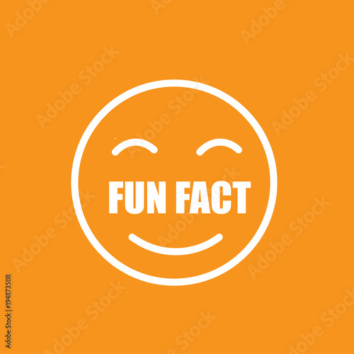 fun fact icon, smile flat vector sign isolated on yellow background. Simple vector illustration for graphic and web design.
