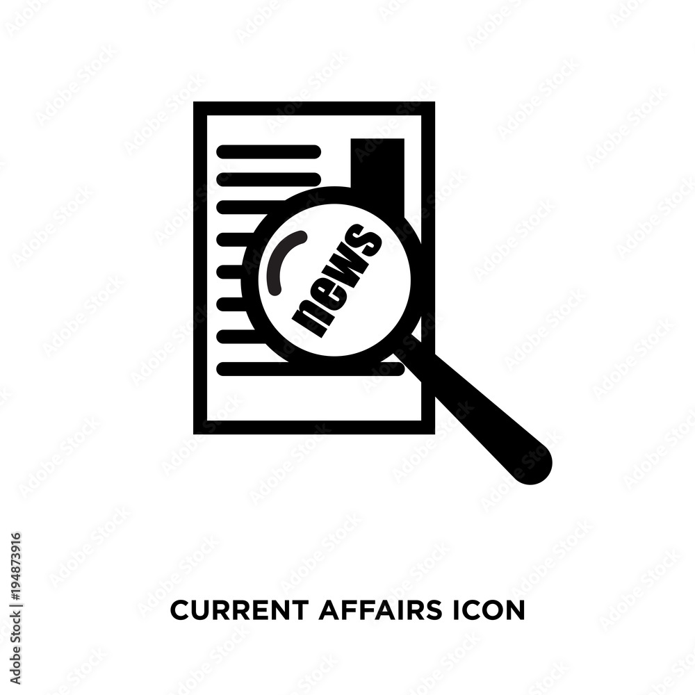 current affairs icon, flat vector sign isolated on green background. Simple  vector illustration for graphic and web design. Stock Vector | Adobe Stock