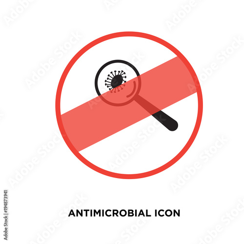 antimicrobial icon, flat vector sign isolated on green background. Simple vector illustration for graphic and web design.