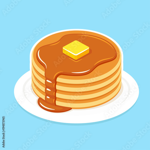 Breakfast pancakes illustration