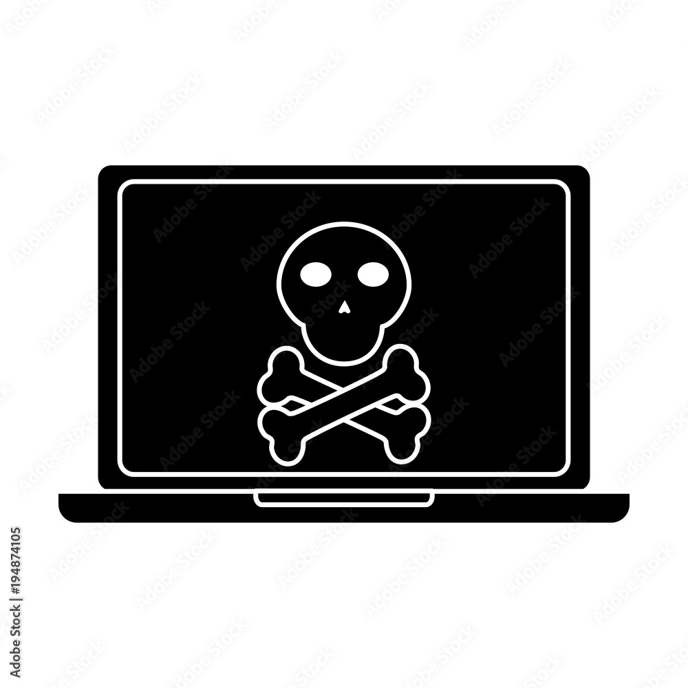 laptop danger virus error problem digital vector illustration pictogram design laptop danger virus error problem digital vector illustration pictogram design