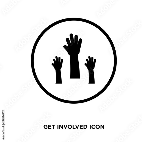 get involved icon isolated on white background for your web, mobile and app design