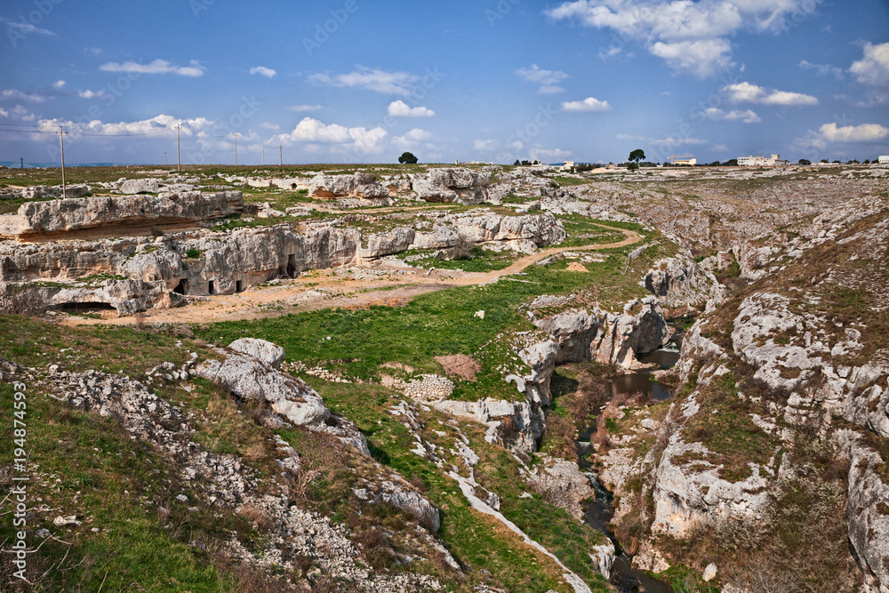 Gravina in Puglia, Bari, Italy: countryside with the ancient cave houses